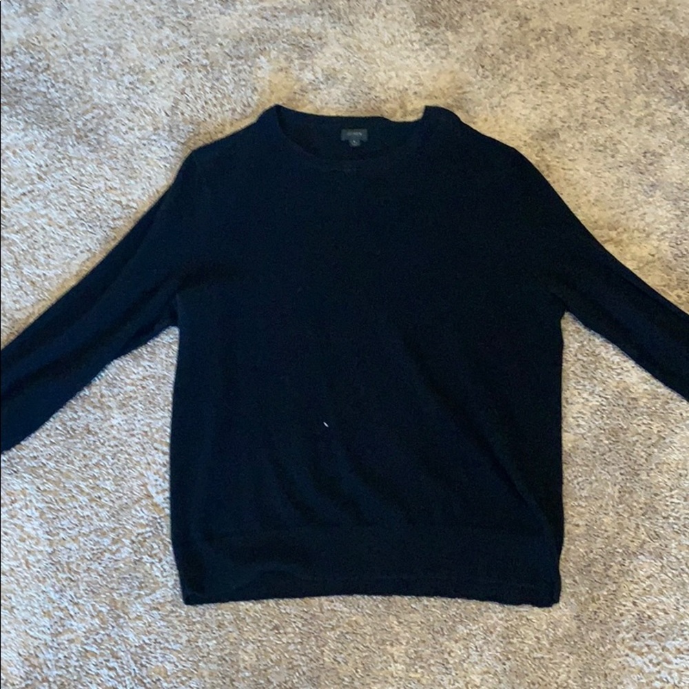J Crew Black Cotton Cashmere Sweater